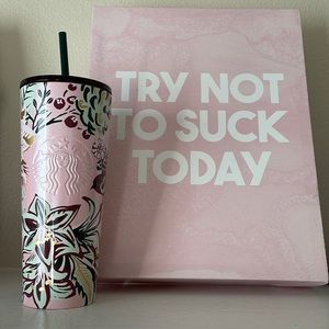 Starbucks Metallic pink stainless steel cup NWT